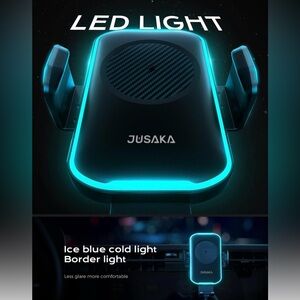 JUSAKA LED Car Phone Holder with Blue Light